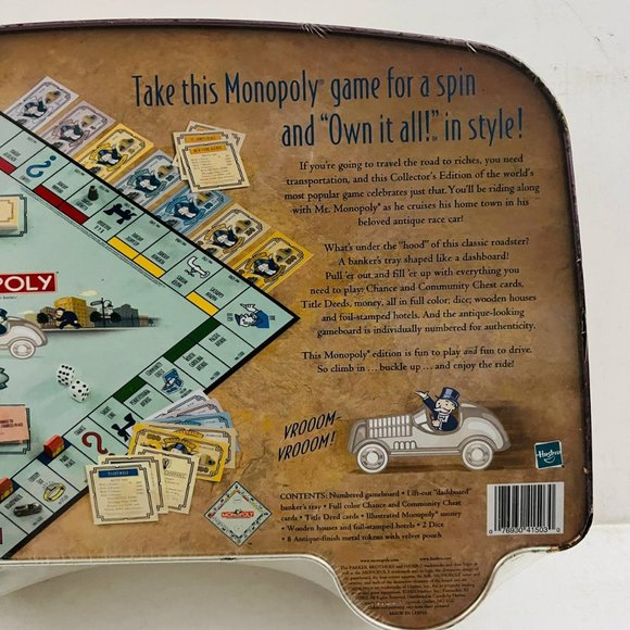 Vintage Monopoly Collector's Edition Tin Car Box 2001 Board Game New Sealed - Picture 4 of 7